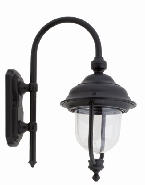 Lanterne murale rustique noire IP44 E27 H:40cm élégante