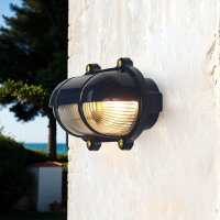 Blaue Au&szlig;en Wandlampe aus Echt-Messing SKIATHOS