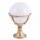 Luminaire de socle extérieur laiton Boule Abat-jour blanc