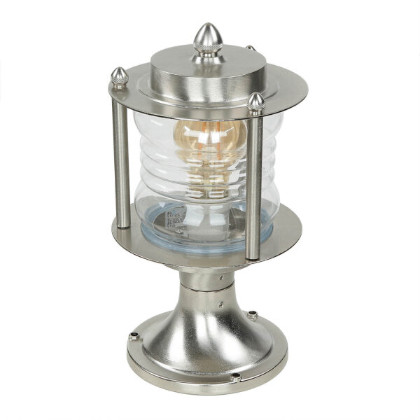 Garten Wegbeleuchtung in Nickel Echt-Messing H:29cm