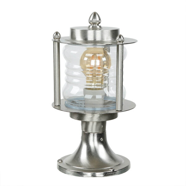 Garten Wegbeleuchtung in Nickel Echt-Messing H:29cm