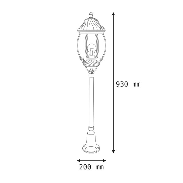Lampe dallée nostalgique AILEAN Noir 93 cm
