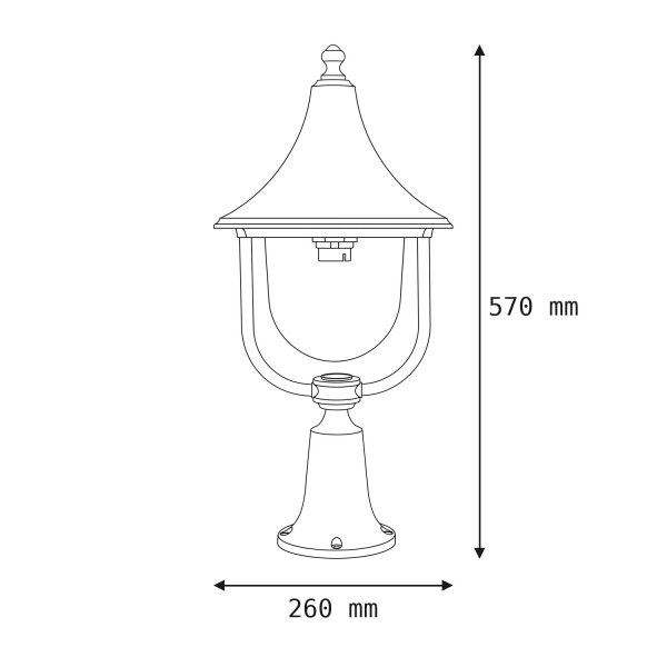 Lampe de socle extérieure Noir 57 cm IP43 E27 Rustique