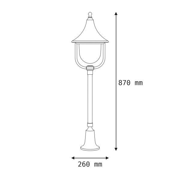 Lampe dallée rustique noire 87 cm IP43 protégée contre la pluie
