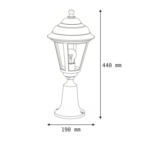 Lampe dallée rustique jardin terrasse 44 cm IP44