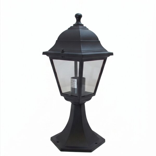 Luminaire de socle noir extérieur 38 cm petit rustique