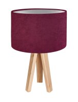 Lampe de table AIMEE Baie Argent Bois 46cm R&eacute;tro