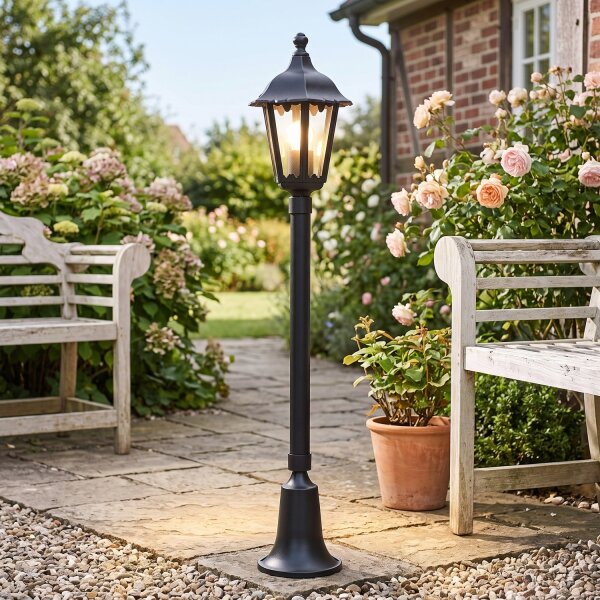 Luminaire dallée extérieur E27 noir 75 cm IP43 protégé contre la pluie