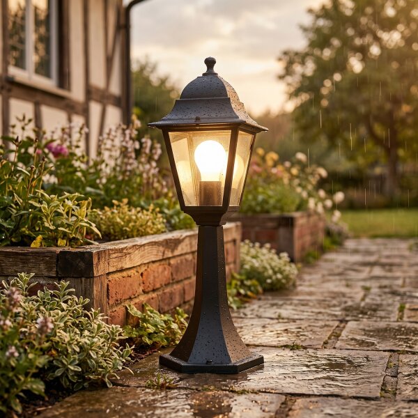 Lampe de socle décorative ERNINE Aluminium Rustique 42