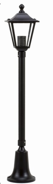Lampe de chemin rustique noir IP44 72cm E27 aluminium