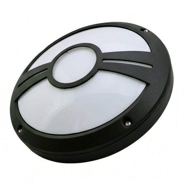 Runde Deckenlampe Außen IP55 Schwarz Weiß Ø28cm ELWYN