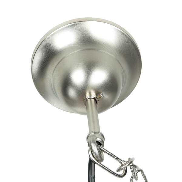 Pendellampe Außen in Nickel Echt-Messing Riffelglas