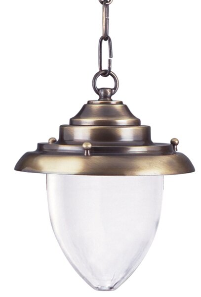 Lampe à suspendre extérieure laiton verre écran Ø18cm balcon