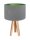 Tischleuchte Grau Gr&uuml;n Retro Dreibein 46cm Holz Lampe
