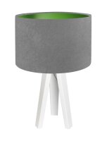 Lampe de table Gris Vert 46cm Bois Tripode R&eacute;tro...