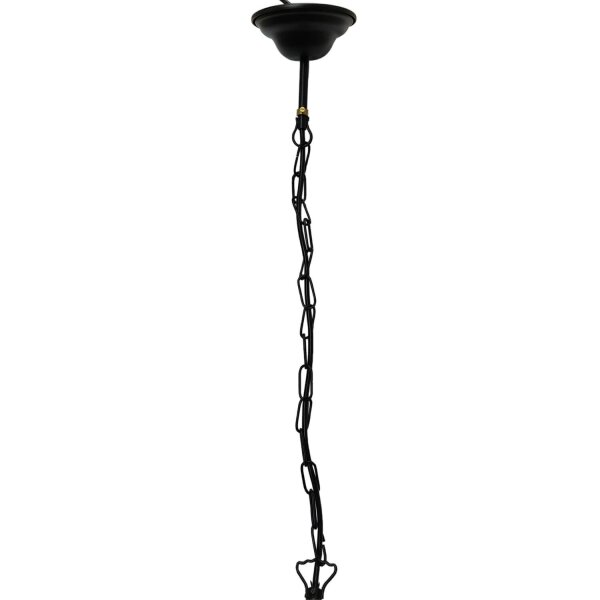 Luminaire suspendu noir extérieur protégé de la pluie Rustique