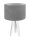 Lampe de table Blanc Gris Argent Bois Tripode 46cm R&eacute;tro