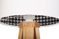 Lampe de table tripode pied-de-poule blanc bois 46cm...