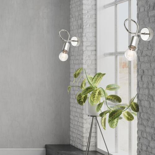 Wandleuchte Metall Lampe Chrom Modern MADALYNN