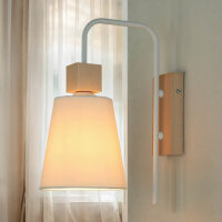 Applique Abat-jour Blanc Bois Scandinave REILLY