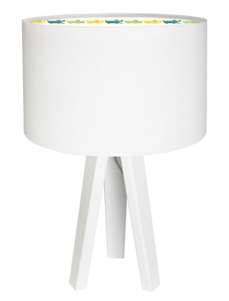 Lampe de table lampe denfant blanc crocodiles colorés bois