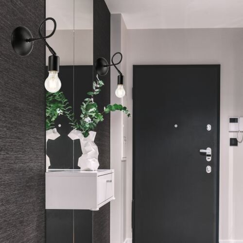 Wandlampe Leselampe Schwarz Metall Modern flexibel