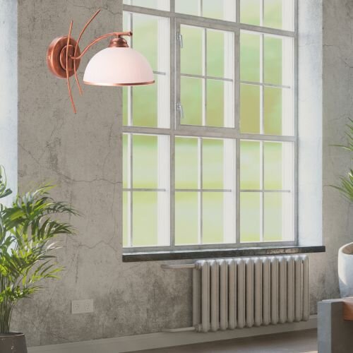 Braune Wandlampe Metall elegant KALONA Lampe Glas