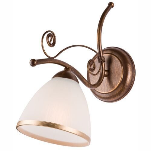 Wandleuchte Schirm Shabby Braun antik Metall