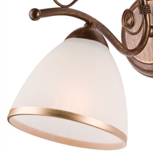 Wandleuchte Schirm Shabby Braun antik Metall