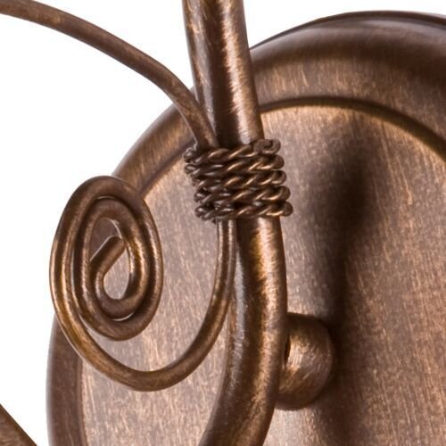Wandleuchte Schirm Shabby Braun antik Metall