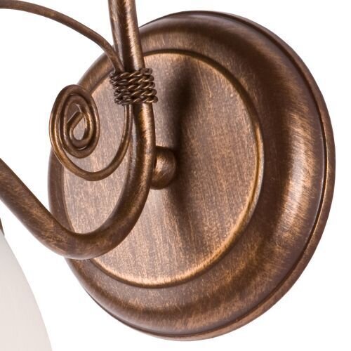 Wandleuchte Schirm Shabby Braun antik Metall