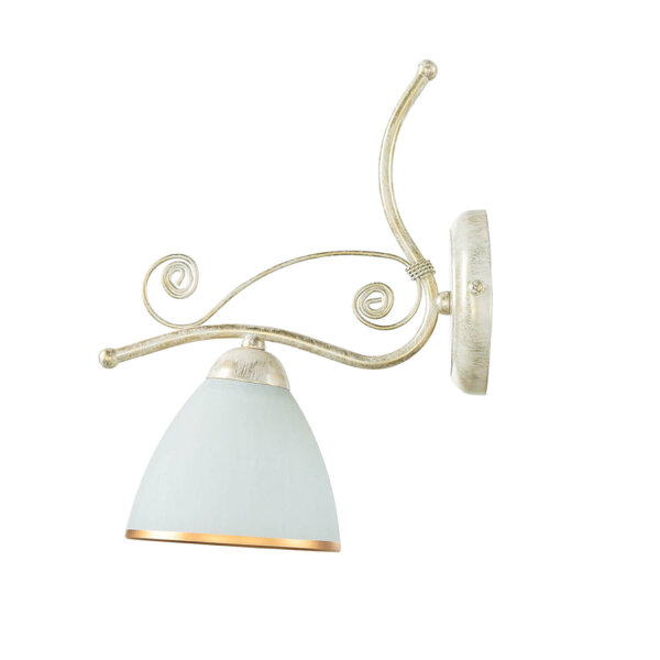Wandleuchte Shabby Jugendstil Metall Lampe Glas
