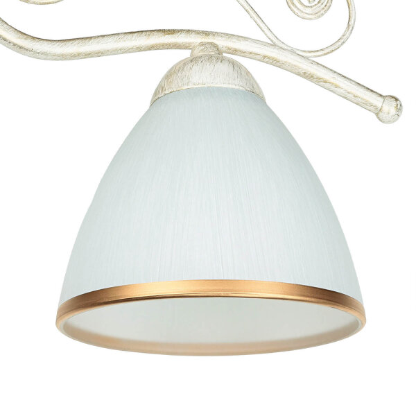 Wandleuchte Shabby Jugendstil Metall Lampe Glas
