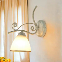 Wandleuchte Shabby Jugendstil Metall Lampe Glas