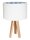 Tischlampe KIRA Weiß Blau Retro Dreibein 46cm Holz