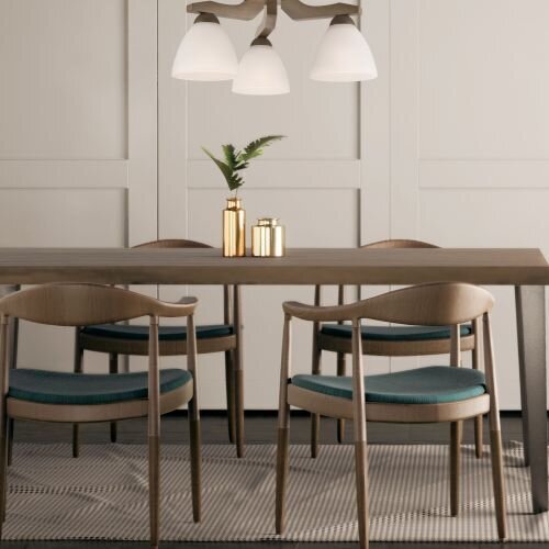 Plafonnier BATORY Bois 3-flmg Moderne Salon