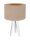 Lampe de table Abat-jour Bois Beige Or Tr&eacute;pied R&eacute;tro 46cm