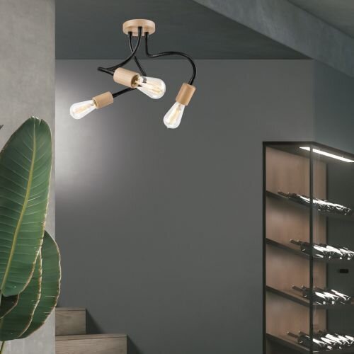 Plafonnier flexible Noir Moderne Salon