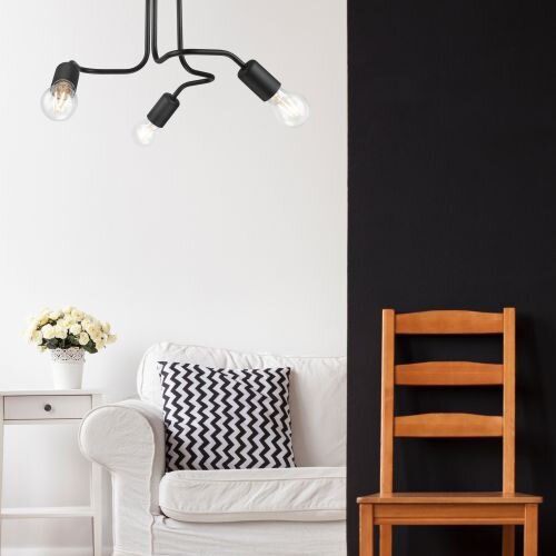 Plafonnier Salon Lampe dintérieur Noir Métal