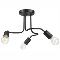 Plafonnier Salon Lampe dintérieur Noir Métal