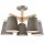 Plafonnier Gris Textile Bois 5-fmg Scandinave