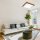Plafonnier LED bois rustique carré salon