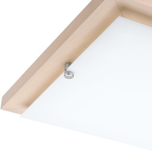LED Deckenleuchte Weiß Holz quadratisch Wohnzimmer