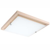 Plafonnier LED Blanc Bois Carré Salon