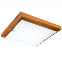 Plafonnier LED ERIN bois polyvalent carr&eacute;