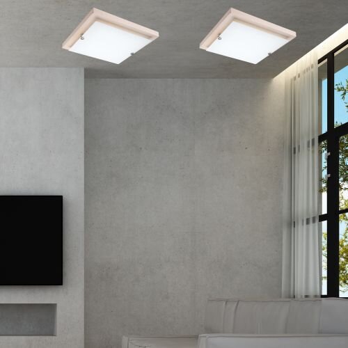 Plafonnier LED ERIN Blanc carré Salon
