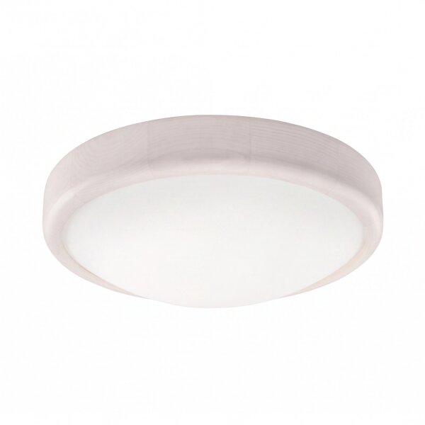 Plafonnier LED Blanc Bois rond Salon