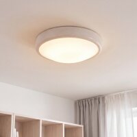 Deckenleuchte LED Wei&szlig; Holz rund Wohnzimmer