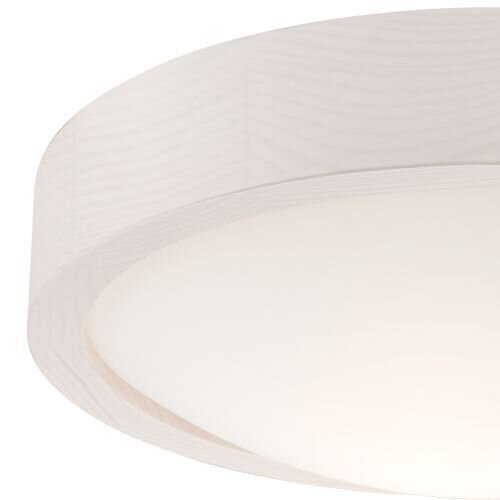 Plafonnier rond Ø 27 cm bois verre anti-éblouissement blanc