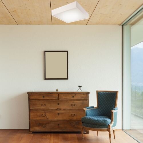 Plafonnier Blanc Bois Salon carré
